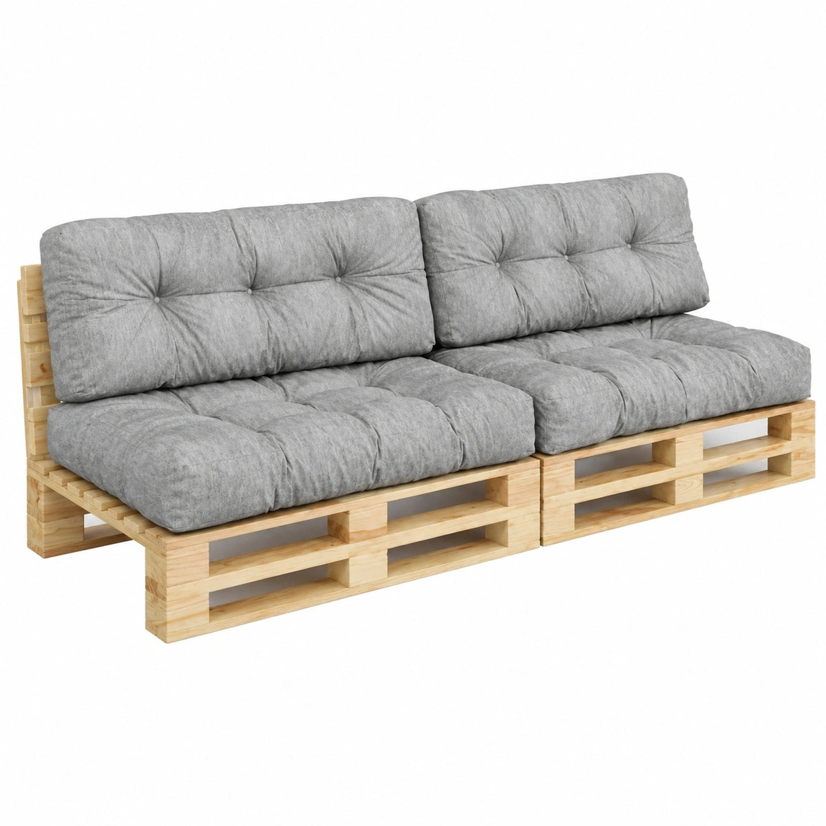 Salon de jardin, en tissu, coloris gris, 120 x 80 cm, pour la terrasse ou le jardin