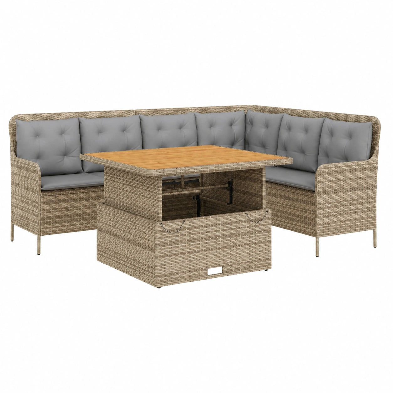 Salon de jardin, en résine tressée, 2 pièces, coloris beige, pour la terrasse ou le jardin