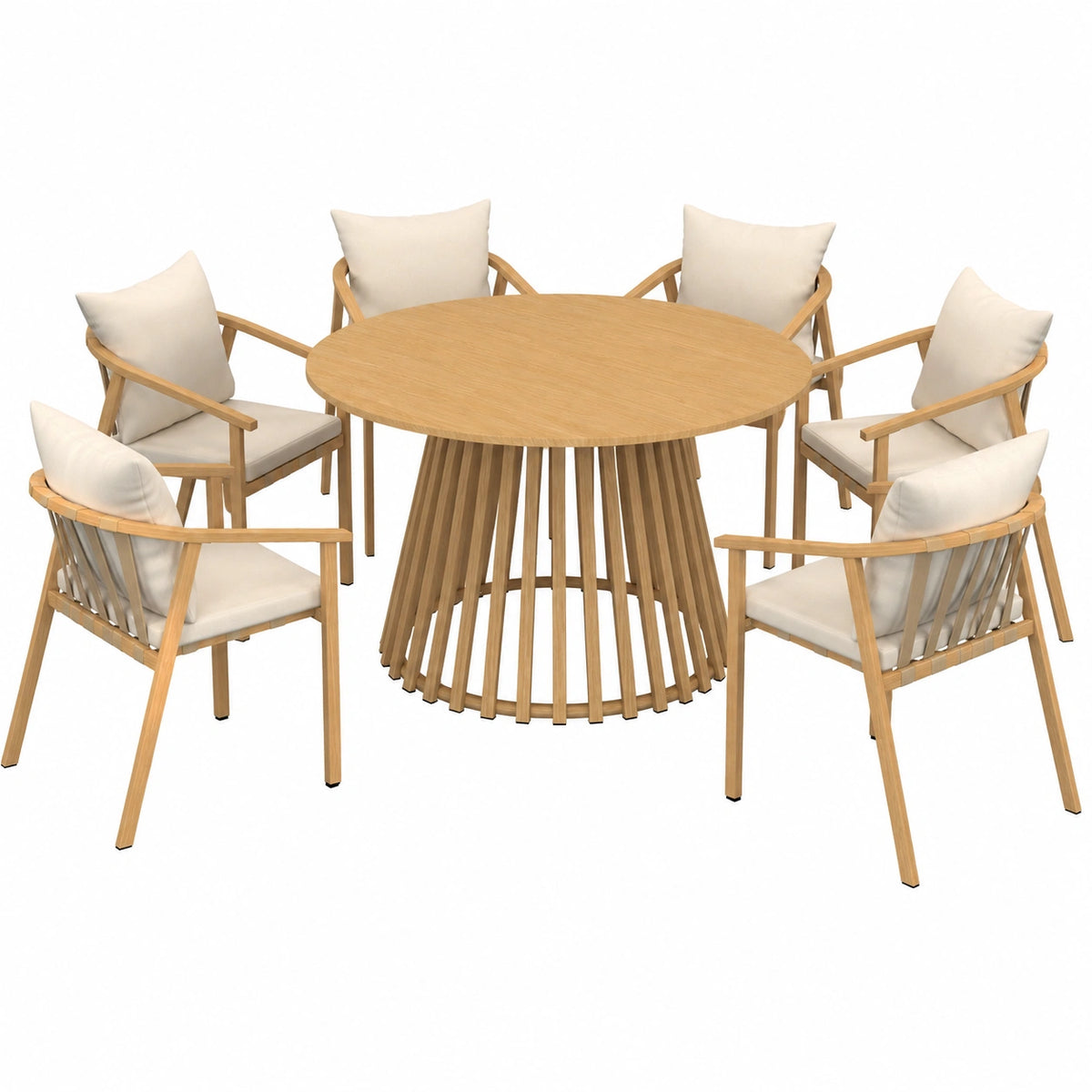 Salon de jardin, en métal, avec 6 chaises, pour la terrasse ou le jardin