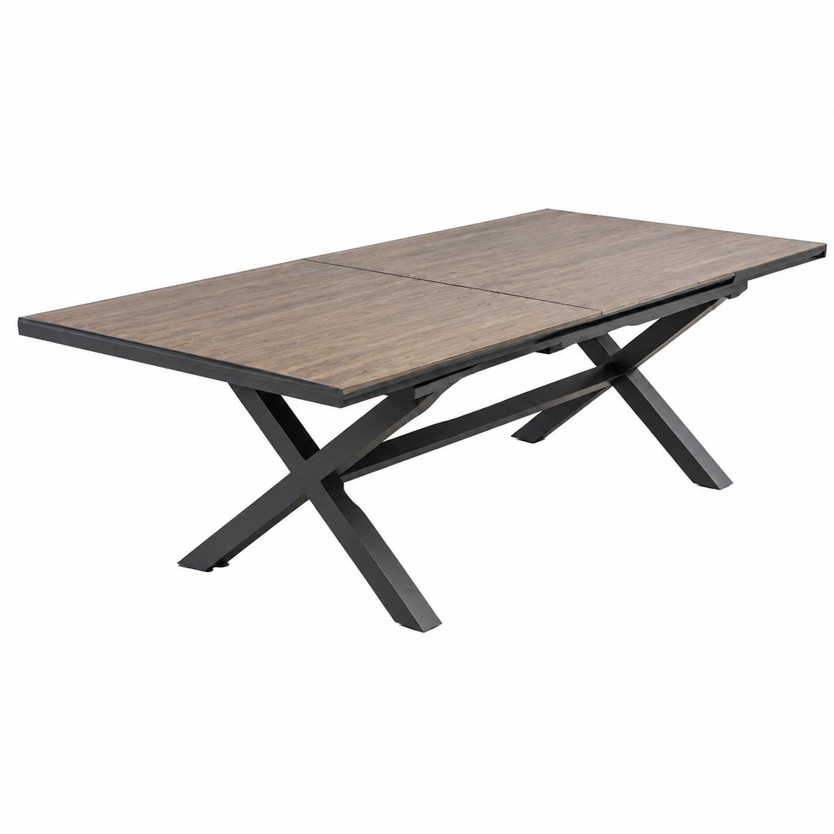 Table, extensible, en aluminium, coloris gris, pour les espaces de vie