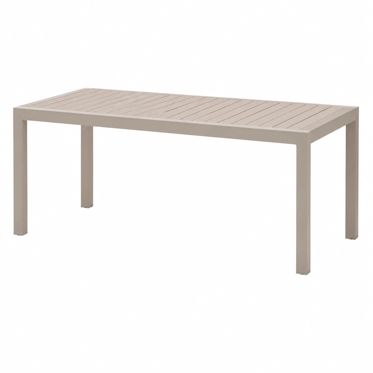 Table, en aluminium et lin, 6 places, pour les espaces de vie