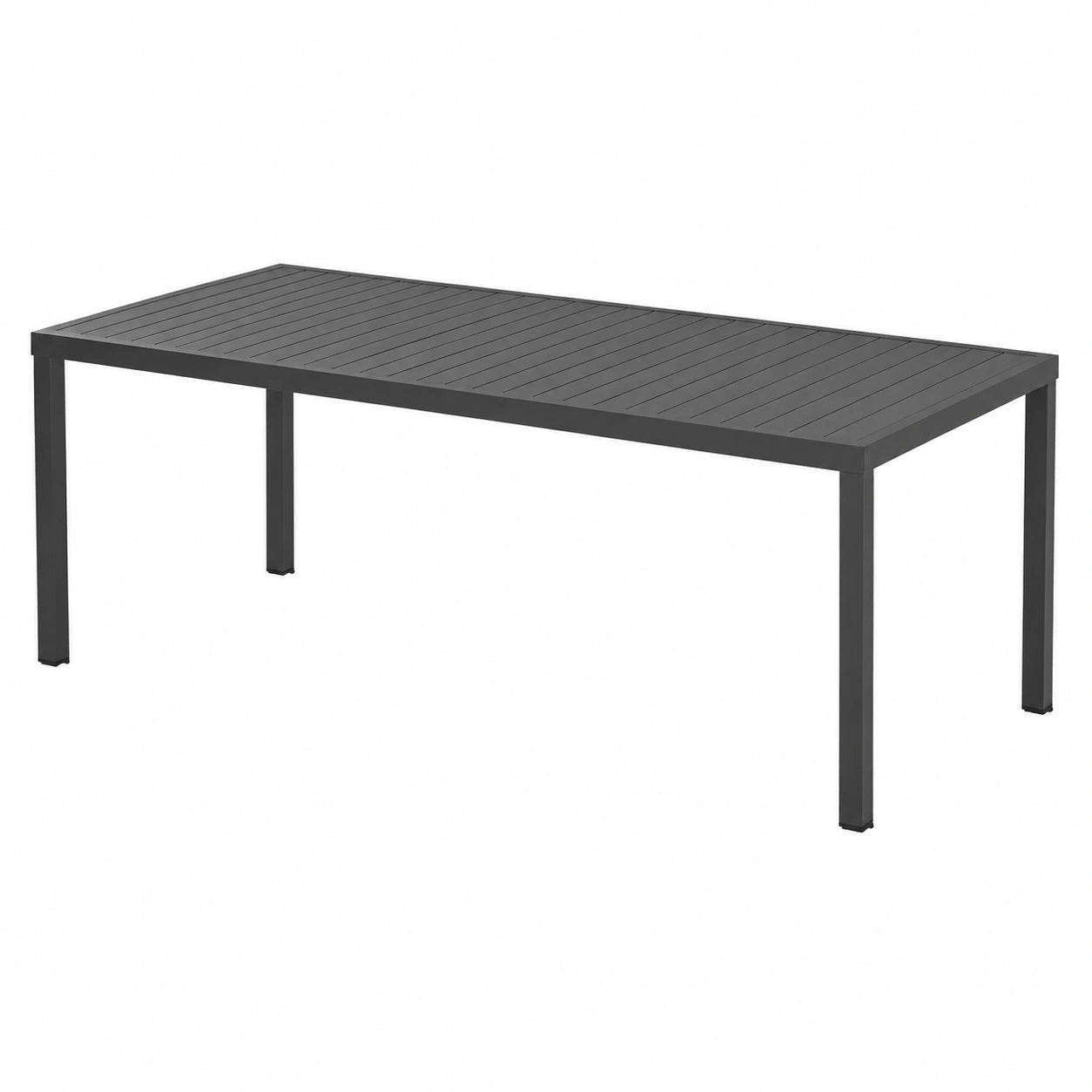 Table, 8 places, en aluminium, coloris gris et graphite, pour les espaces de vie