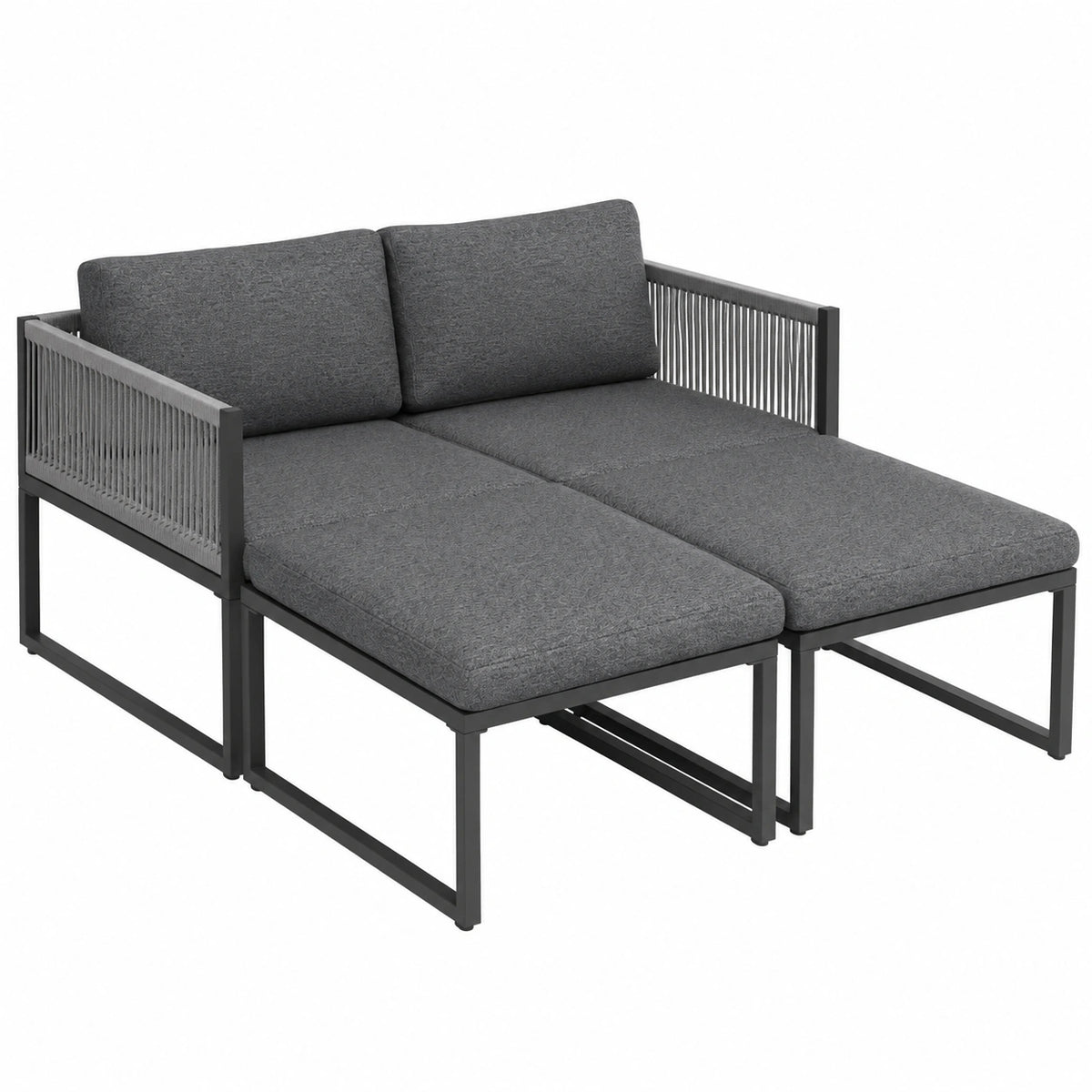 Salon de jardin, réglable, en acier inoxydable et aluminium, pour la terrasse ou le jardin