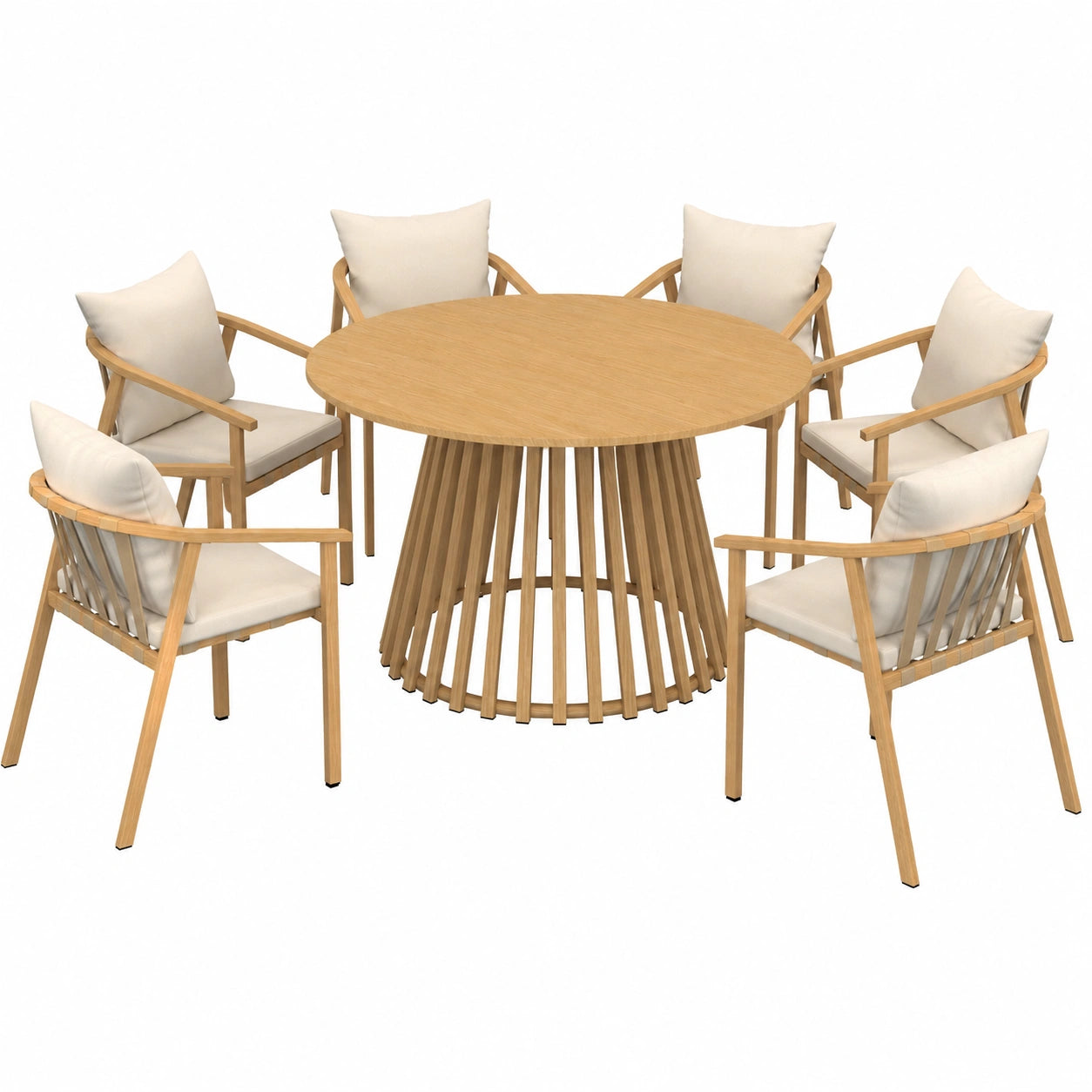 Salon de jardin, en métal, avec 6 chaises, pour la terrasse ou le jardin