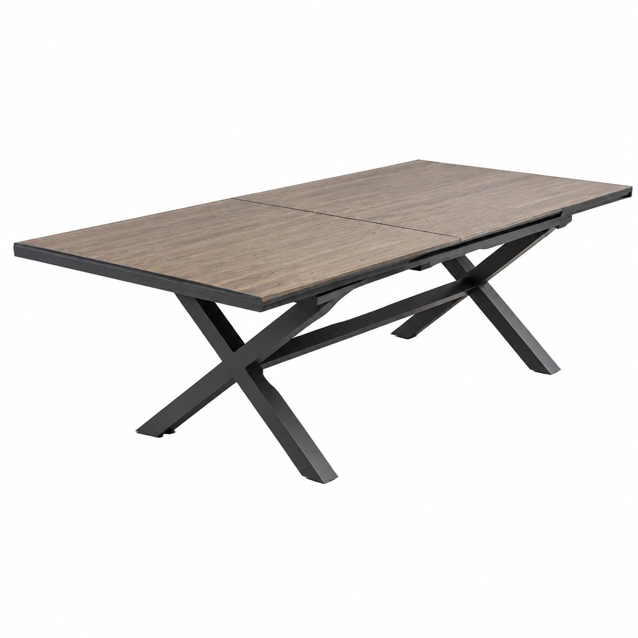 Table, extensible, en aluminium, coloris gris, pour les espaces de vie